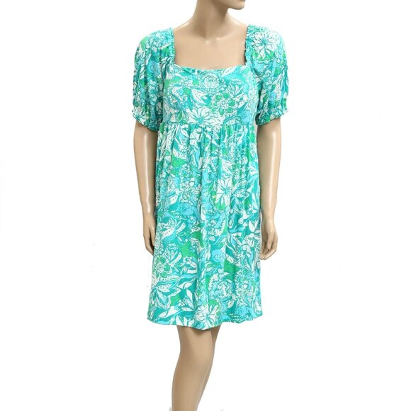 Lilly Pulitzer Delaney Short Sleeve Mini Dress Cumulus Printed M NEW 282421 - Picture 3 of 6